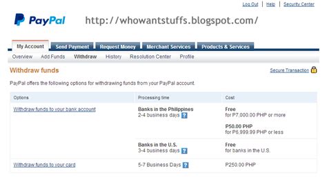 At present, it is available only by an offer to paypal allows you to make payments using a variety of methods including: Withdraw Money from PayPal to Bank Account or Credit Card Philippines - WhoWantStuffs