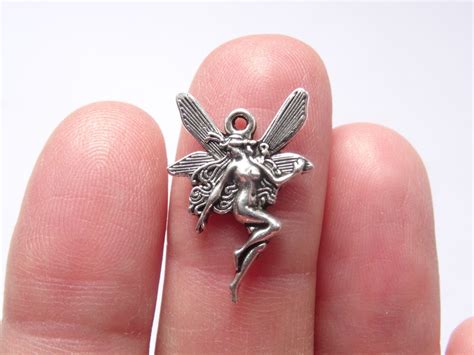 8 Fairy Charms Antique Silver Fairy13 Etsy Fairy Charms Antique