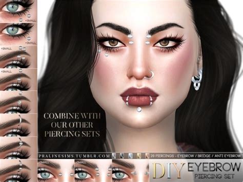 The Sims Resource Eyebrow Piercing Set By Pralinesims Sims 4 Downloads