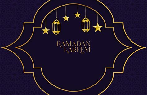 Ramadan Kareem Background With Dark Purple Paper Cut Geometric Shape