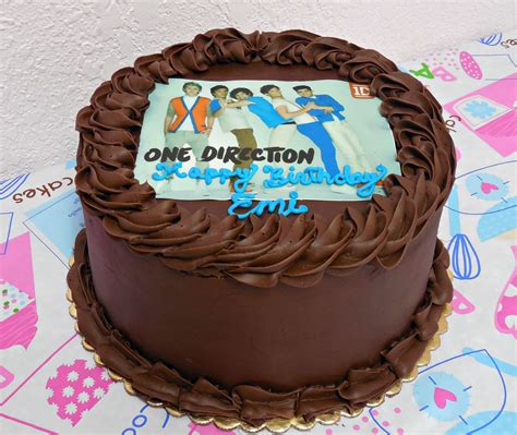 One Direction Birthday Cake Edible Image Chocolate Buttercream