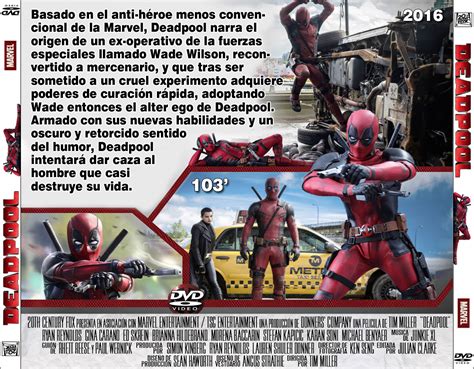 Caratulas De Películas Dvd Para Cajas Cd Deadpool 2016