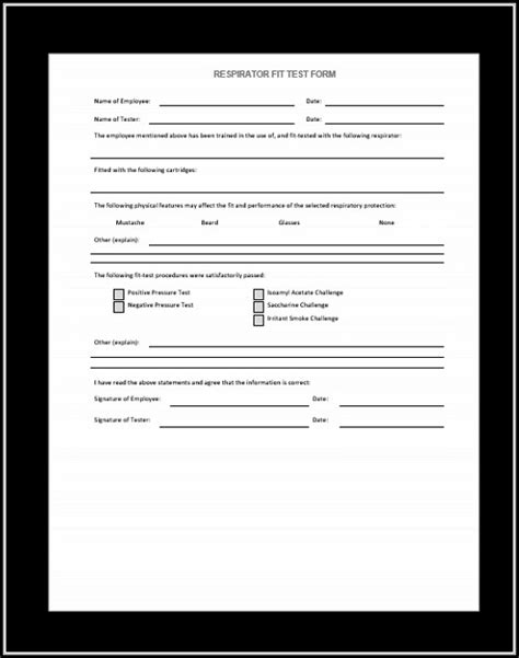 ✓ free for commercial use ✓ high quality images. Respirator Fit Test Form Qualitative - Form : Resume ...
