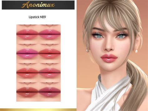 Anonimux Simmers Lipstick N29 In 2024 Sims 4 Sims 4 Cc Makeup Sims
