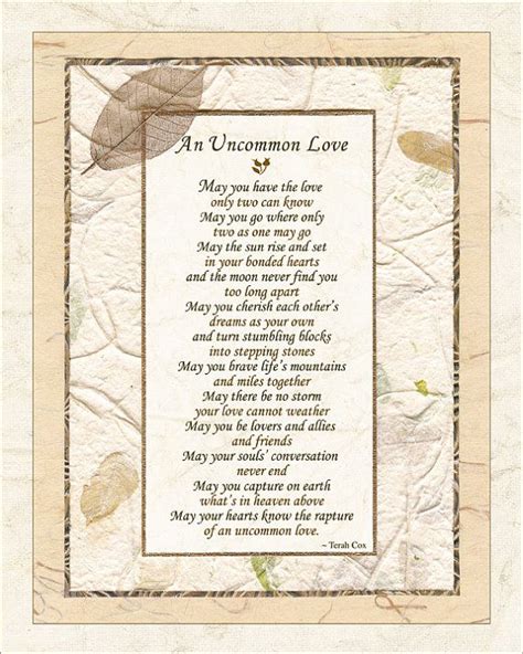 Uncommon Love Wedding Commitment Poem By Terah Cox Beautiful