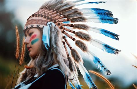 download feather woman native american hd wallpaper