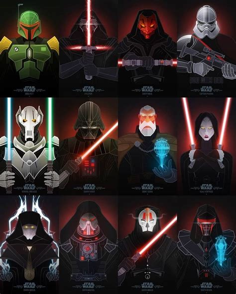 Whos Your Favorite Star Wars Sith Character Art By Inktheory Starwarsfanart Starwars