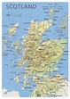 Map of Scotland with relief, roads, major cities and airports ...