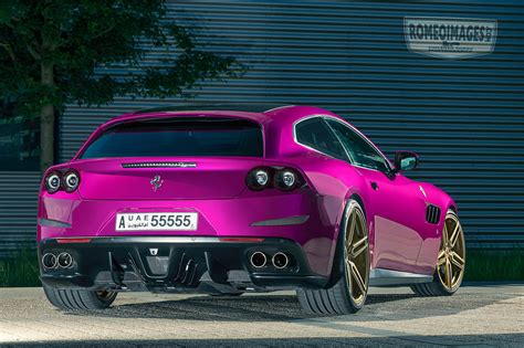 Purple Ferrari Gtc4lusso On Gold Vossen Wheels Has All The Opulence