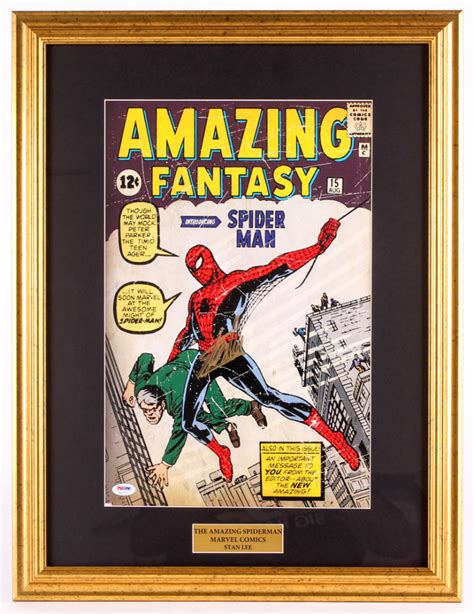 Stan Lee Signed Spider Man 19 25x25 25 Custom Framed Print PSA COA