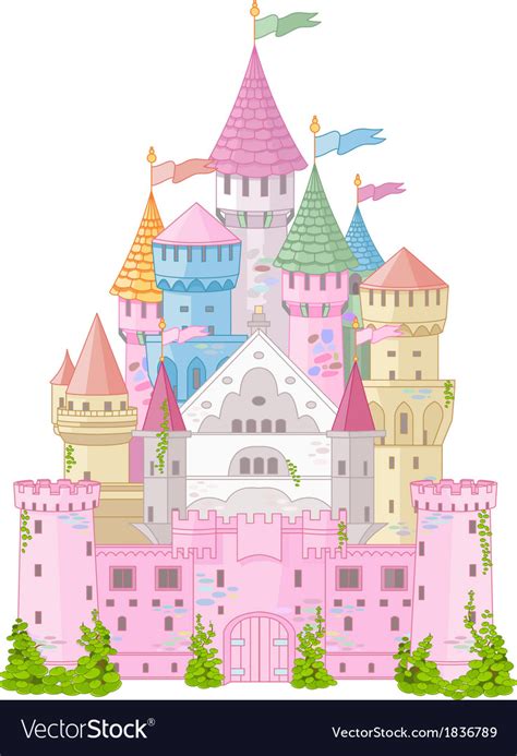 Fairy Tale Castle Royalty Free Vector Image Vectorstock