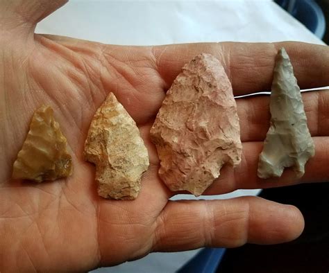 Authentic Arrowheads Native American Indian Artifacts Lot 4 Small