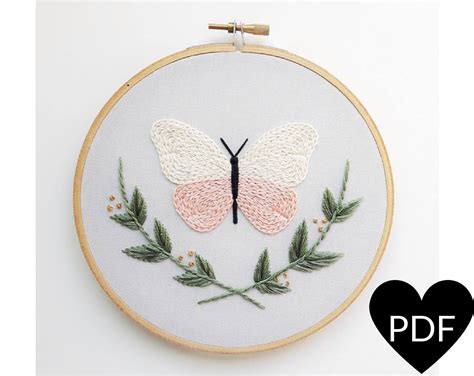 Butterfly Embroidery Pattern Pdf Pattern Nature Inspired Paper