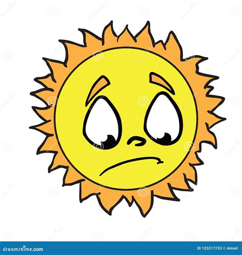 Sun Sad Stock Illustration Illustration Of Bright Character 125217733