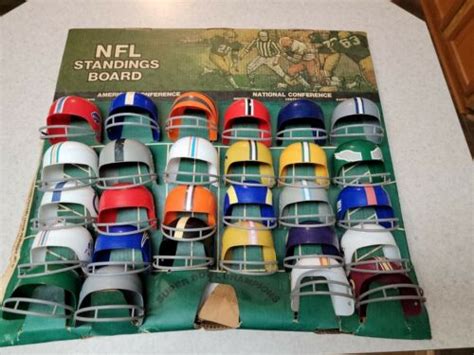 1977 Nfl Standings Board Mini Helmets Complete Set With Cardboard