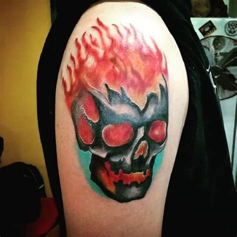 Top 30 Flaming Skull Tattoos Heart Flaming Skull Tattoo Designs And Ideas