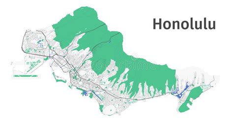 Honolulu Vector Map Detailed Map Of Honolulu City Administrative Area