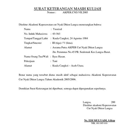 Contoh Surat Pernyataan Mahasiswa