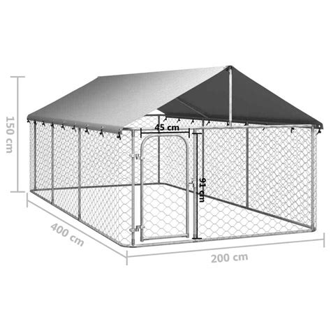 Outdoor Dog Kennel With Roof 400x200x150 Cm Ebay