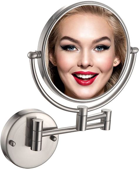 Bhjkl Makeup Mirror Wall Mounted Magnifying Mirror 8 Inch Vanity Mirror Double