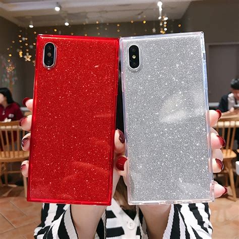 Antimicrobial tech case · antimicrobial products SUYACS Square Glitter Phone Case For iPhone 11 Pro XR XS ...
