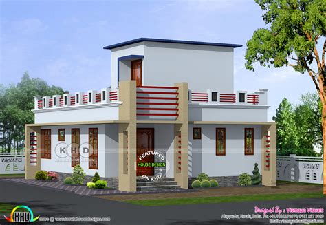 Inside, you'll find a living area, kitchen, two bedrooms, and two bathrooms. 800 sq-ft small Kerala home plan | Kerala home design ...