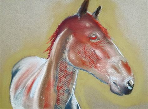 Original Pastel Horse Painting 16 X 12 Matted Artwork Equine Etsy