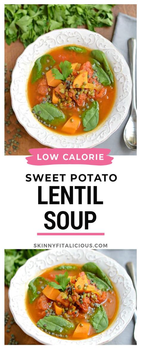 Lentil Sweet Potato Soup Gf Low Cal Vegan Skinny Fitalicious