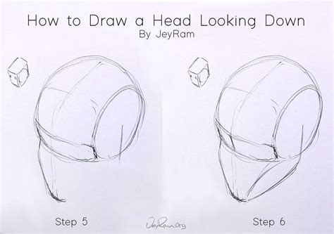 How To Draw The Head Looking Down Or As Seen From Above Step By Step