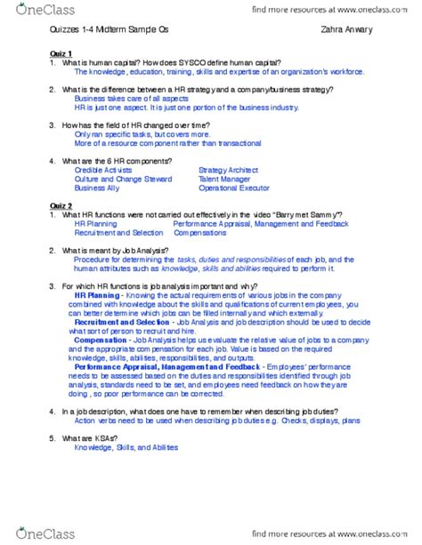 Mhr 523 Midterm Quiz Questions 1 4 And Midterm Sample Qs Pdfpdf Oneclass