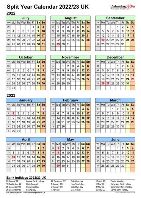 Split Year Calendar 2022 23 October Calendar 2022