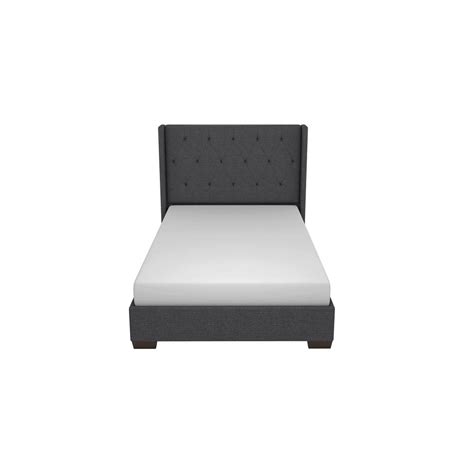 Zinus Dark Grey Full Upholstered Bed Hd Fspb F The Home Depot