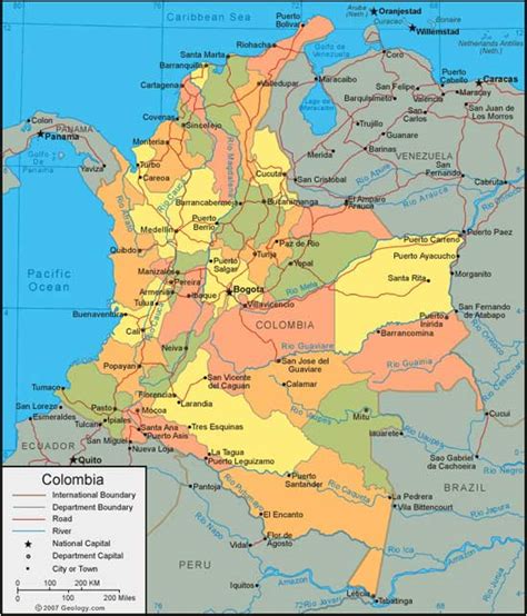 Colombie Carte Des Régions
