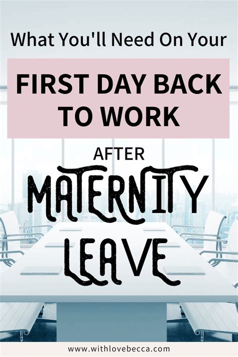 First Day Back To Work After Maternity Leave Here S Exactly What You Ll Need With Love Becca