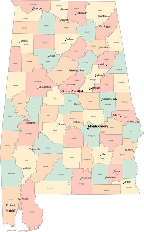 Map Of Alabama With Cities World Map