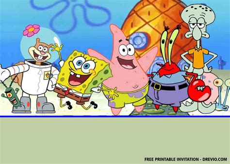 Free Spongebob Squarepants Invitation Templates Spongebob Birthday