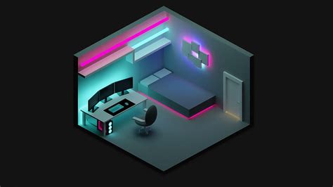First Attempt Isometric Room Bedroom Setup Game Room Small Game