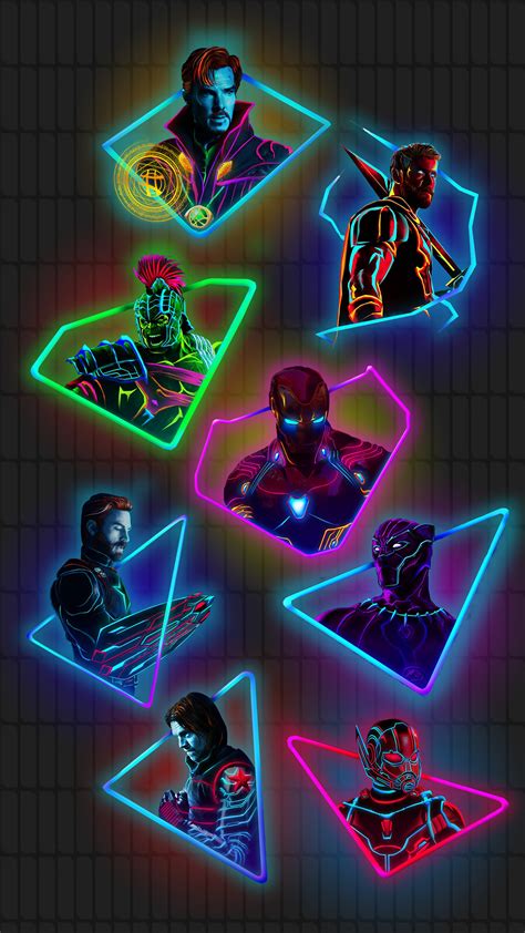 My Edit Of The Neon Marvel Characters Original Art By Aniket Jatav