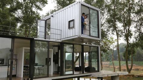 Simple But Sophisticated Shipping Container House Above