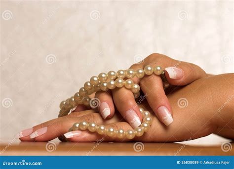 Pearl And Hand Stock Image Image Of Hand Girl Pearls 26838089