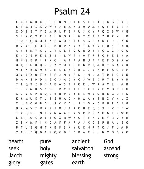 Psalm 24 Word Search WordMint