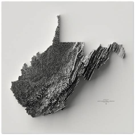 West Virginia Elevation Map Etsy