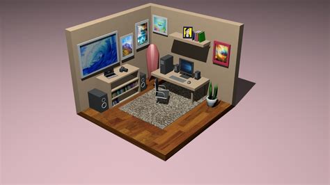 Interior Isometric Room 3d Cgtrader