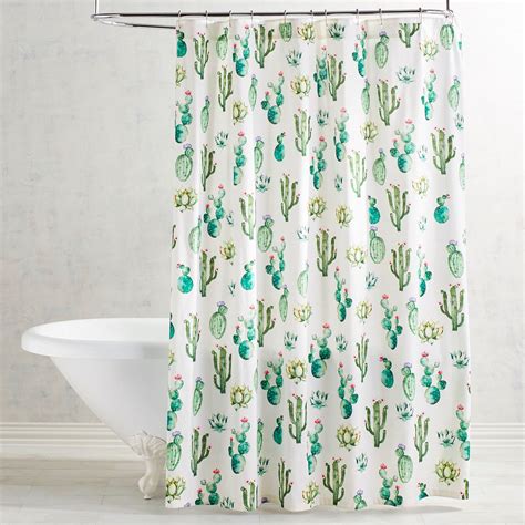 Watercolor Cactus Shower Curtain Cactus Shower Curtain Diy Bathroom