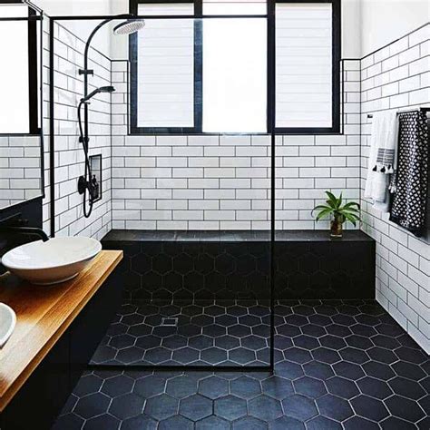 Black Bathroom Floor Tiles Best Bathroom Flooring Black And White