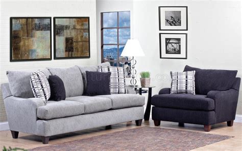 Contemporary Living Room Gray Sofa Set Blue Copimera Modern House