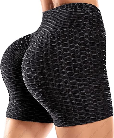 Riojoy Bubble Ruched Booty Shorts For Women Scrunch Butt Push Up Gym
