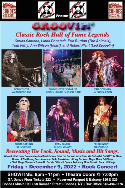 Classic Rock Hall Of Fame Tribute To Appear At Cohoes Music Hall Dec