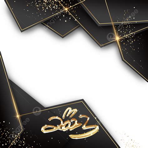 2023 Black Gold Business Frame Happy New Year Fashion Creative 2023 Black Gold Frame Png