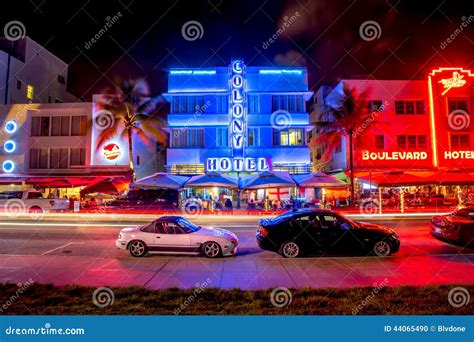 Miami South Beach Night Neon Editorial Image Image Of Palm Beach